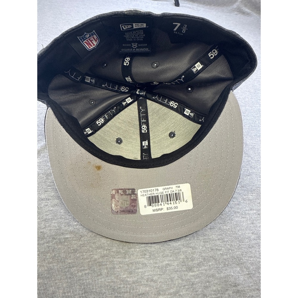 New Era‎ Dallas Cowboys 59FIFTY Fitted Hat 7 3/8 NFL Heather Gray Black Star Cap - Picture 5 of 7